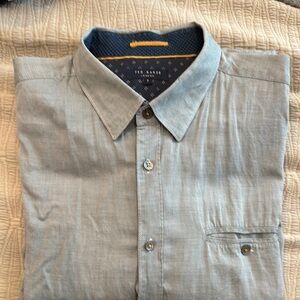 Ted Baker Men's Greenish Shirt Long Sleeve